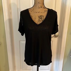Express short sleeve black top NWT